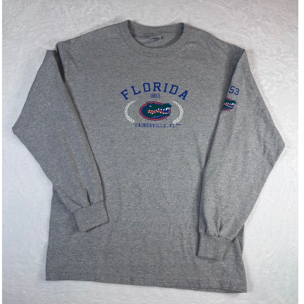 Alstyle University of Florida Gators Long Sleeve Shirt Gray Mens Large NCAA 1853